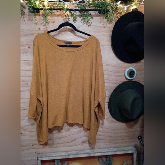 Mustard Yellow Knit Scoop Neck Tunic - Picture 7 of 8
